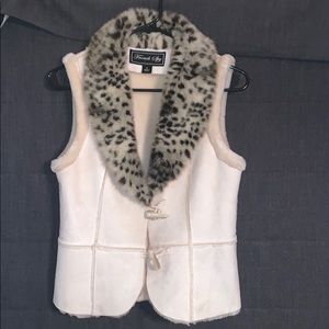 Faux fur collared vest